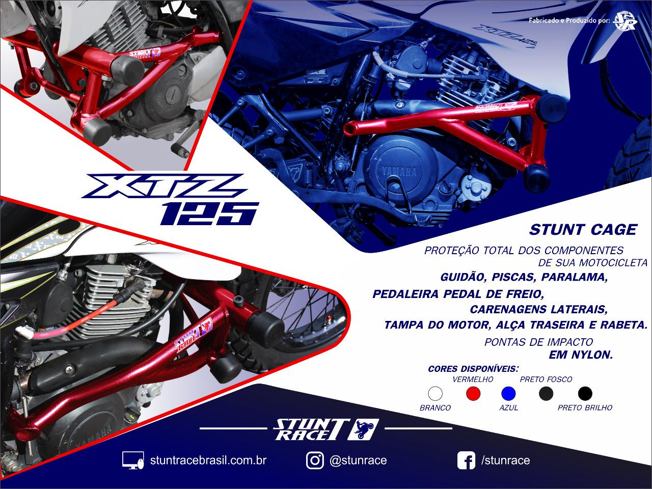 Stunt Race Original Protetor de Motor e Carenagem Xre 300 Azul Metalico